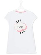 Fendi Kids Logo Print T-shirt, Boy's, Size: 14 Yrs, White