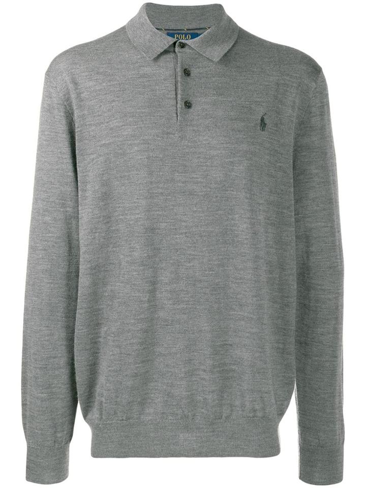Polo Ralph Lauren Front Button Placket Jumper - Grey