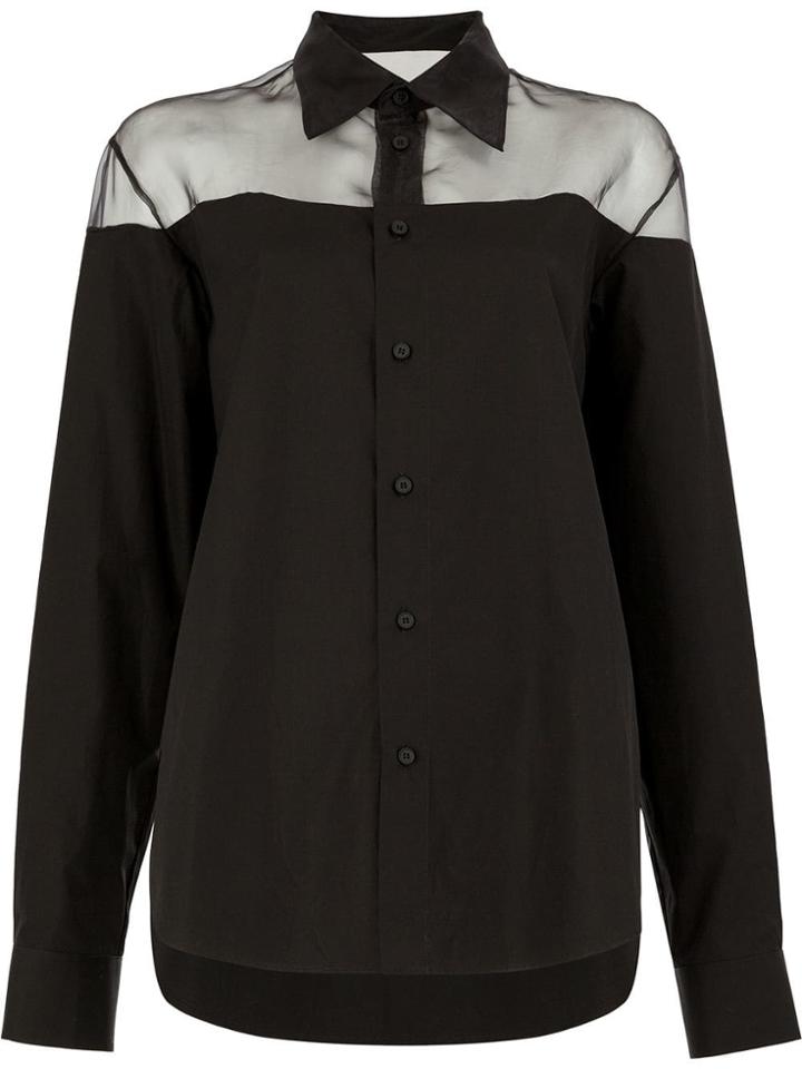 Maison Margiela Sheer Long Sleeved Shirt - Black