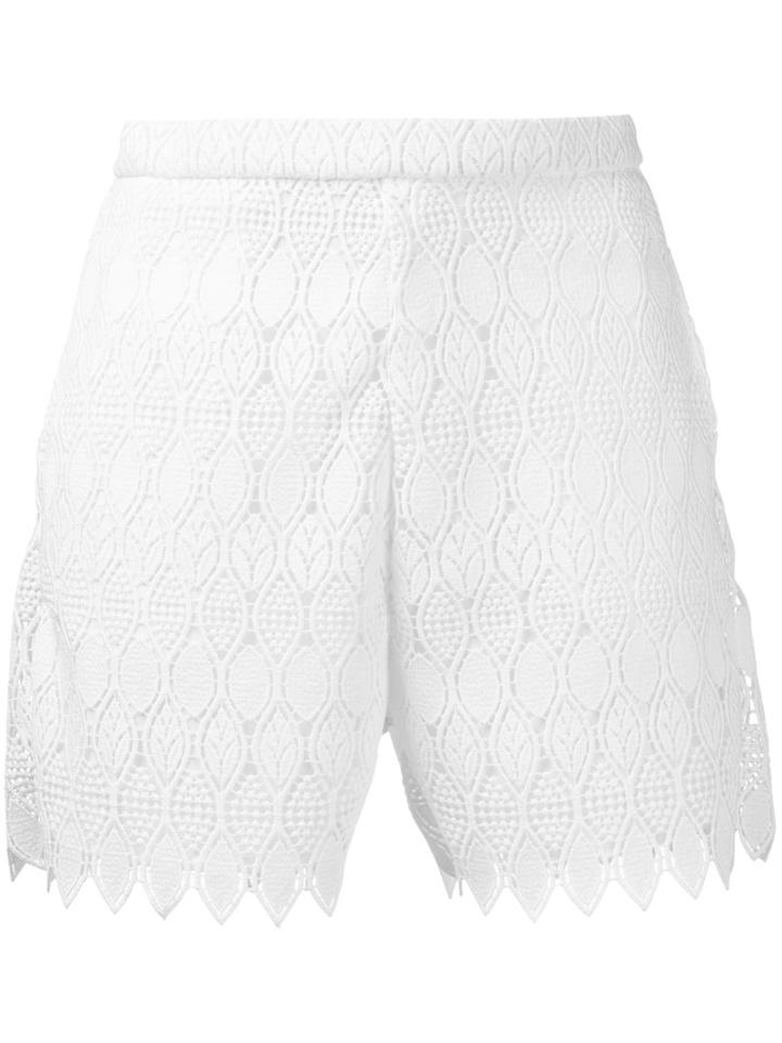 Perseverance London Lace Detail Shorts, Women's, Size: 6, White, Polyester