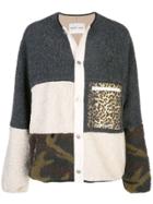 Sandy Liang Patchwork Knit Cardigan - Grey
