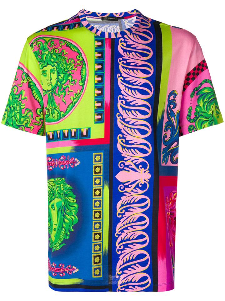 Versace Multi-pattern T-shirt - Blue