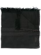 Uma Wang Bar Effect Frayed Trim Scarf