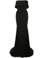 Alex Perry Folded Top Evening Dress - Black
