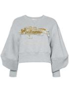 Oscar De La Renta Sequin-embellished Sweatshirt - Grey