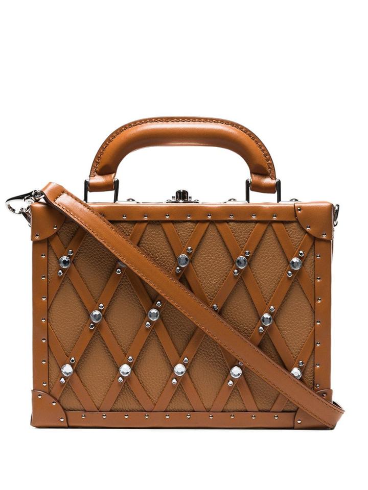 Area Dion Studded Box Bag - Brown