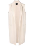 Theory Long Collared Gilet - Nude & Neutrals