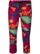 The Upside Floral Print Cropped Leggings - Red