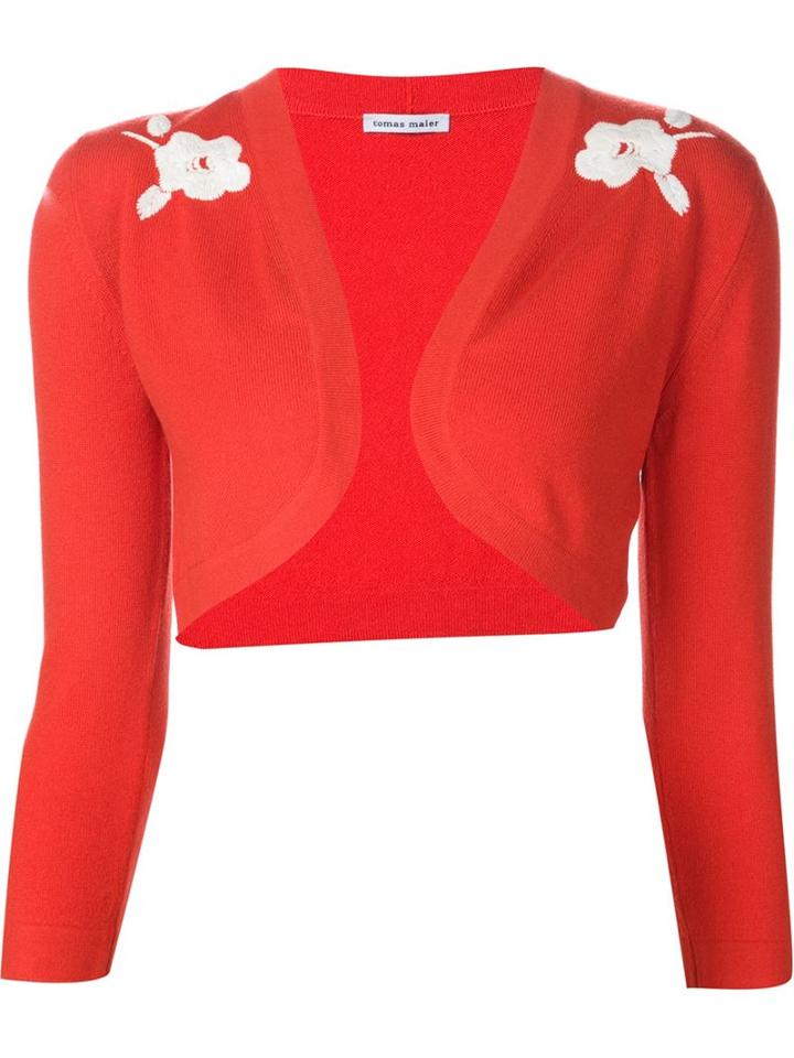 Tomas Maier Floral Knit Bolero Cardigan