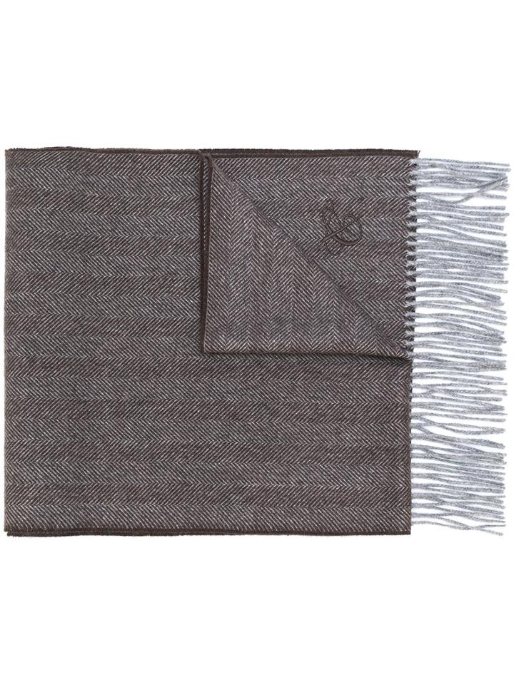 Canali - Fringed Scarf - Men - Cashmere - One Size, Brown, Cashmere