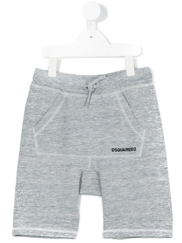 Dsquared2 Kids - Lace-up Detail Track Shorts - Kids - Cotton/rayon - 12 Yrs, Grey