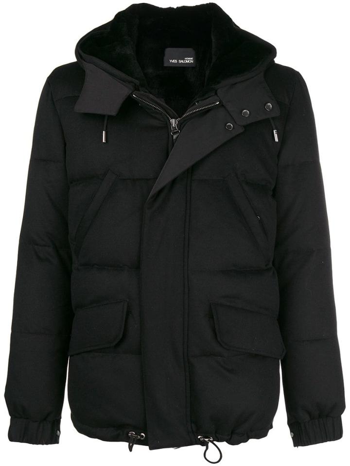 Yves Salomon Homme Hooded Down Jacket - Black