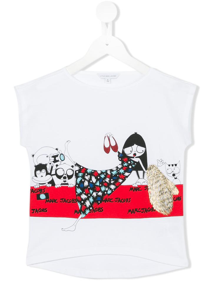 Little Marc Jacobs Printed T-shirt, Size: 10 Yrs, White