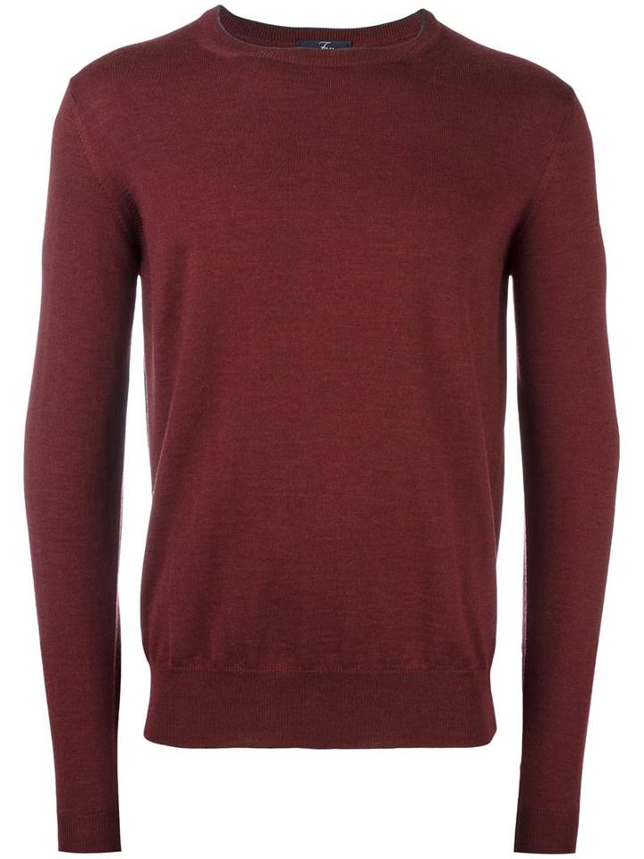 Fay Crew Neck Jumper, Men's, Size: 50, Red, Virgin Wool