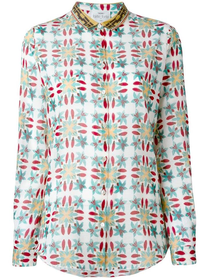 Forte Forte Geometric Flower Print Shirt, Women's, Size: Ii, Cotton/silk