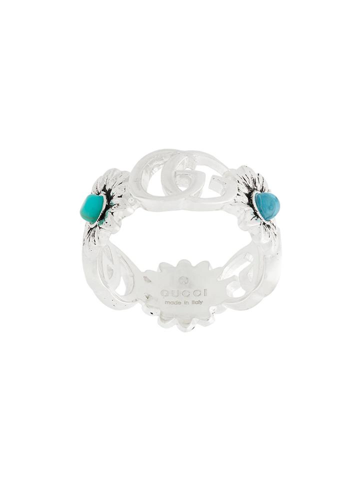 Gucci Double G Flower Ring - Metallic