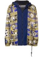 Versus Patchwork Zipped Jacket - Blue