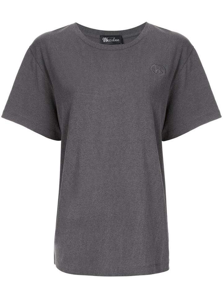 We11done Embroidered Logo T-shirt - Grey