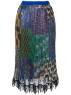 Kolor Printed Pleated Midi Skirt - Brown