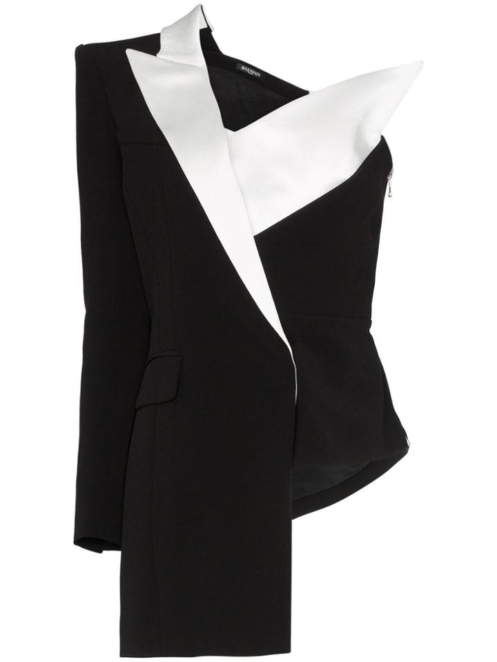 Balmain Asymmetric One-shoulder Blazer - Black