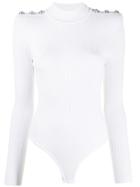 Balmain Rib-knit Bodysuit - White