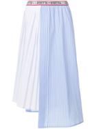 Vivetta Striped And Pleated Panelled Skirt - Blue