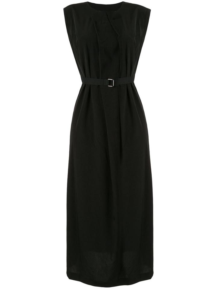 Y's Sleeveless Belted Waist Dress - Black