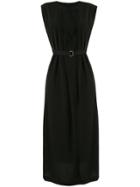 Y's Sleeveless Belted Waist Dress - Black