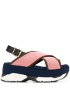 Marni Wedge Buckled Sandals - Pink