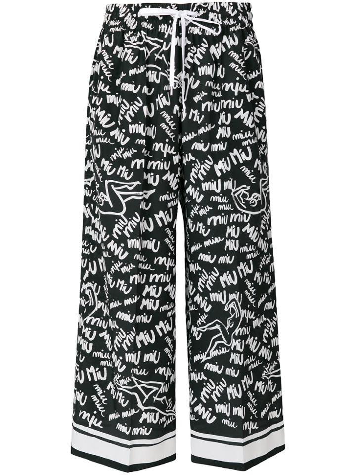 Miu Miu Monogram Signature Culottes - Black