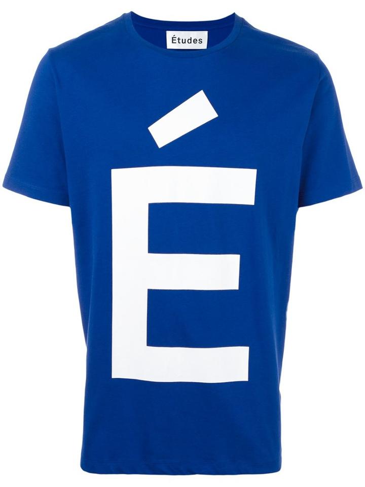 Études 'page Accent' T-shirt, Men's, Size: Medium, Blue, Cotton