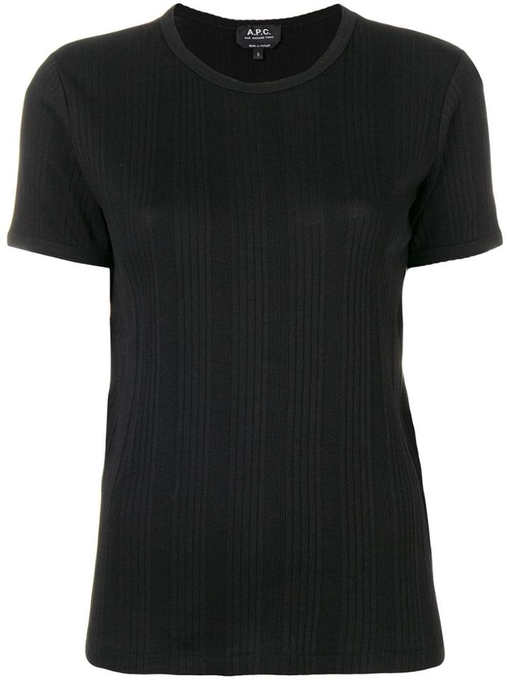 A.p.c. Textured Stripe T-shirt - Black