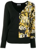 Versace Jeans Couture Baroque Print V-neck Jumper - Black