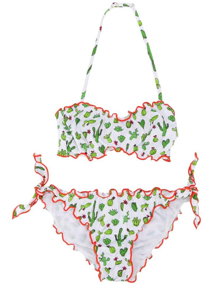 Mc2 Saint Barth Kids Teen Cactus Print Bikini - Green