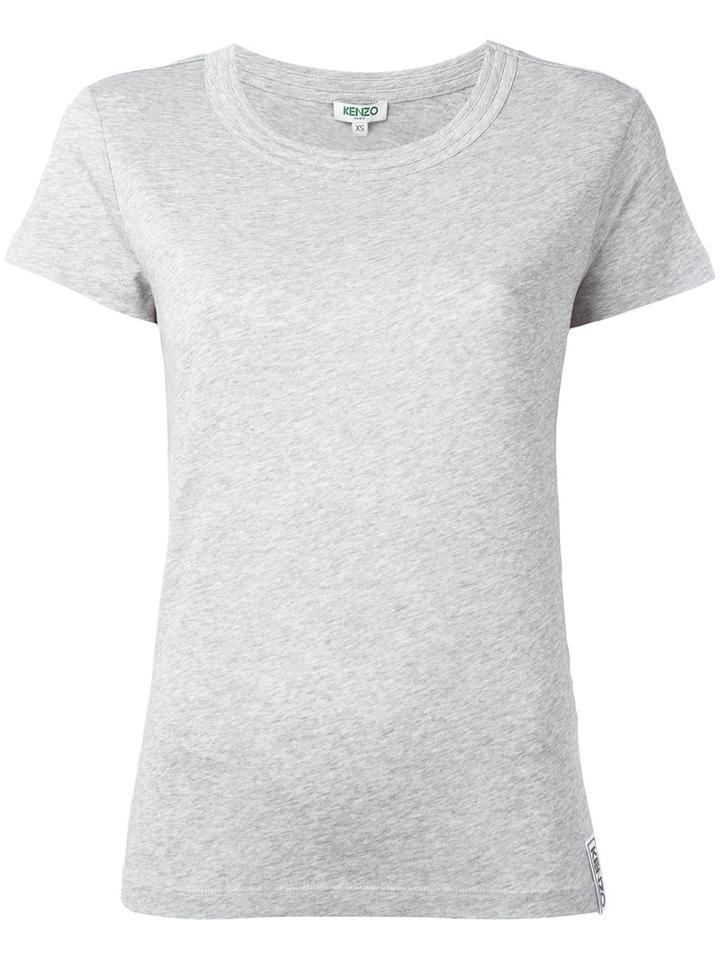 Kenzo Ribbed Round Neck T-shirt, Size: Xs, Grey, Cotton/modal