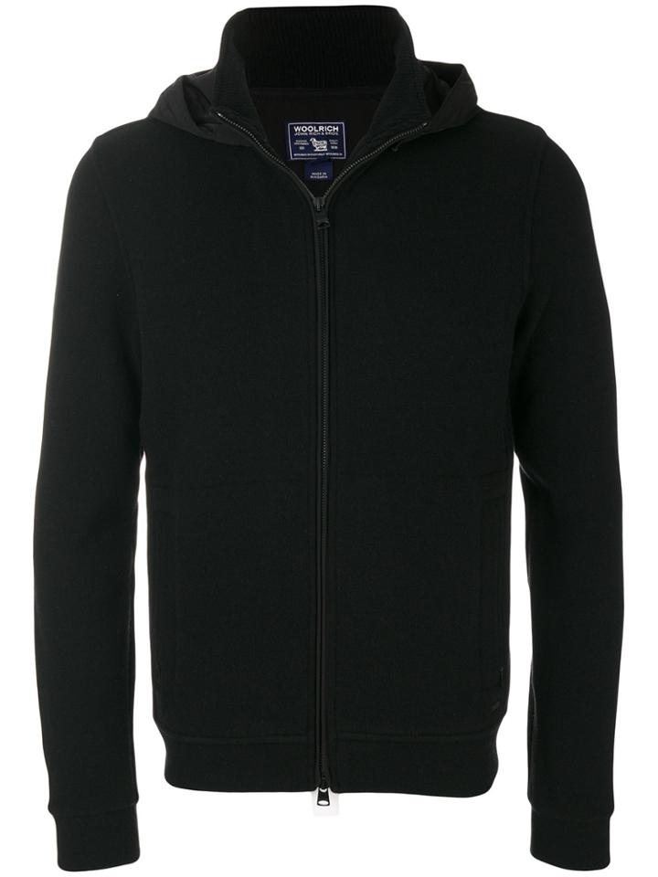 Woolrich Zipped Knit Hoodie - Black