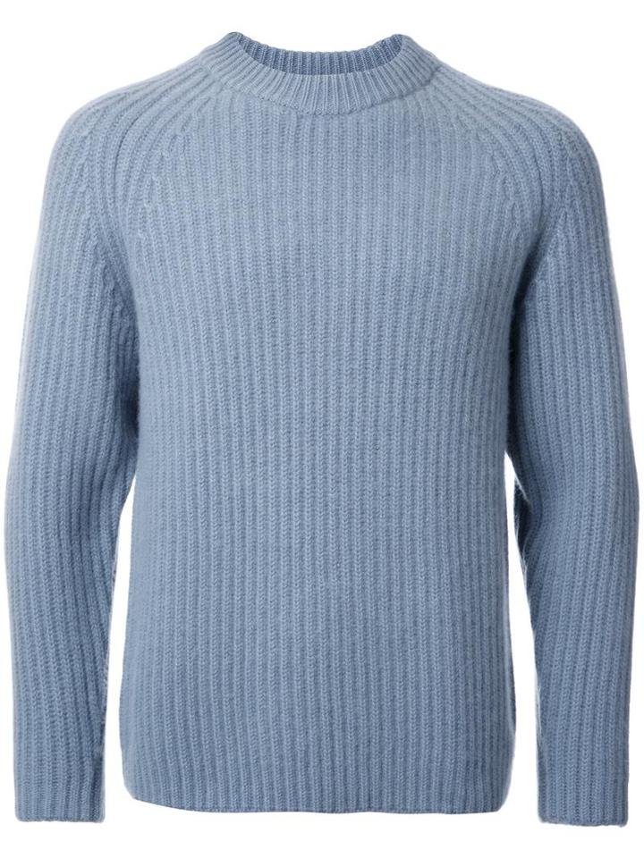 H Beauty & Youth Crew Neck Jumper, Men's, Size: Medium, Grey, Cashmere