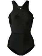 Adidas By Stella Mccartney Racer Neck Swimsuit - Black