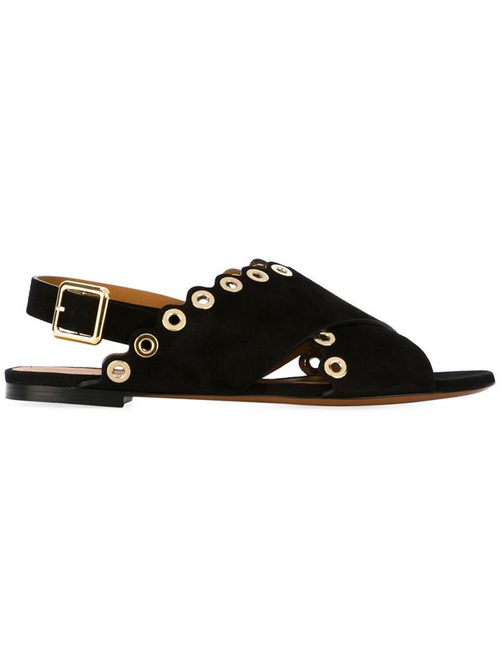 Chloé Crossover Straps Flat Sandals