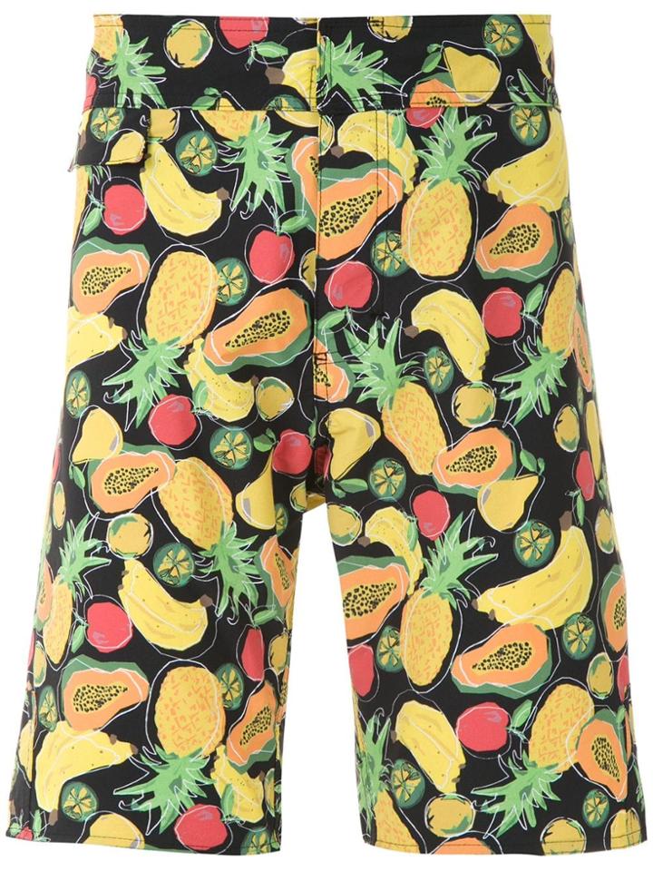Amir Slama Fruit Print Swim Shorts - Black