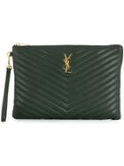 Saint Laurent Large Clutch Bag - Green