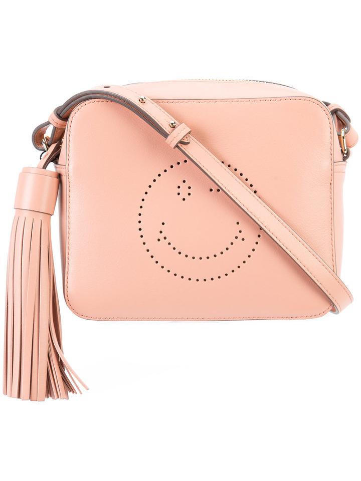 Anya Hindmarch Smiley Crossbody Bag, Women's, Pink/purple, Leather