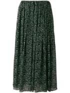 08sircus - Floral Print Maxi Skirt - Women - Cotton/cupro - 2, Green, Cotton/cupro
