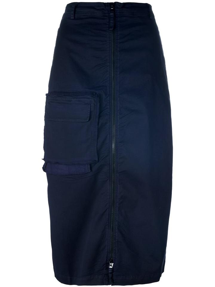 Rundholz Zipped High Waisted Skirt, Women's, Size: Xs, Blue, Cotton/spandex/elastane