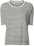 Humanoid Cashmere Striped Crew Neck Top - Black