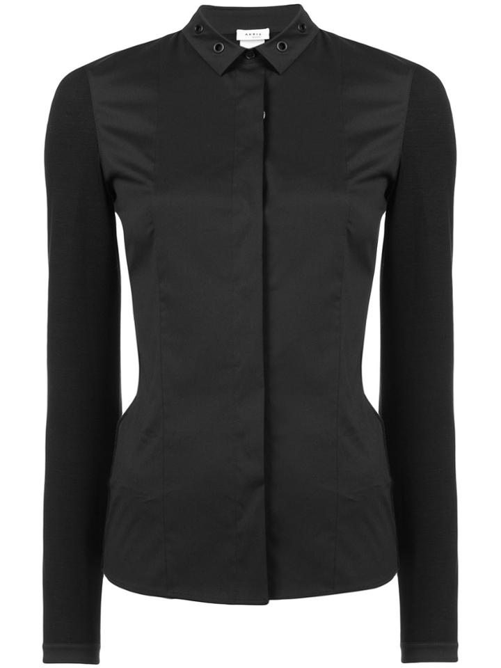 Akris Punto Eyelet Detail Shirt - Black
