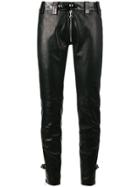 Beau Souci Exposed Zip Skinny Leather Trousers - Black