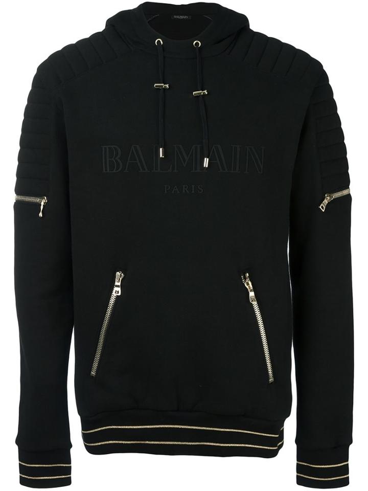 Balmain Logo Biker Hoodie
