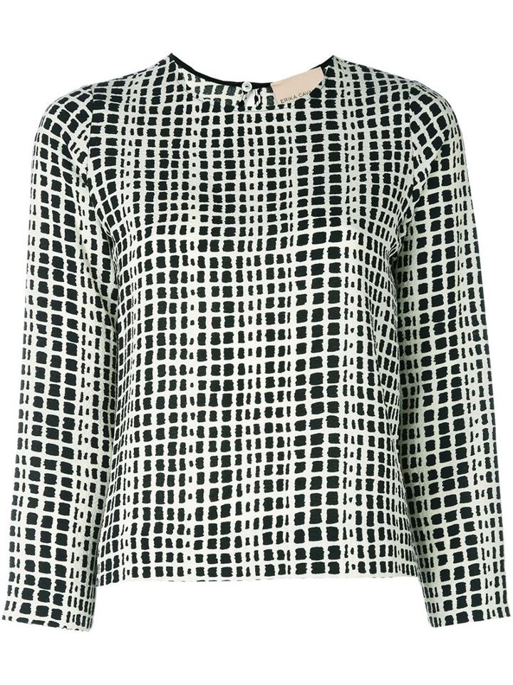 Erika Cavallini Graphic Print Blouse, Women's, Size: 44, Black, Polyester/spandex/elastane