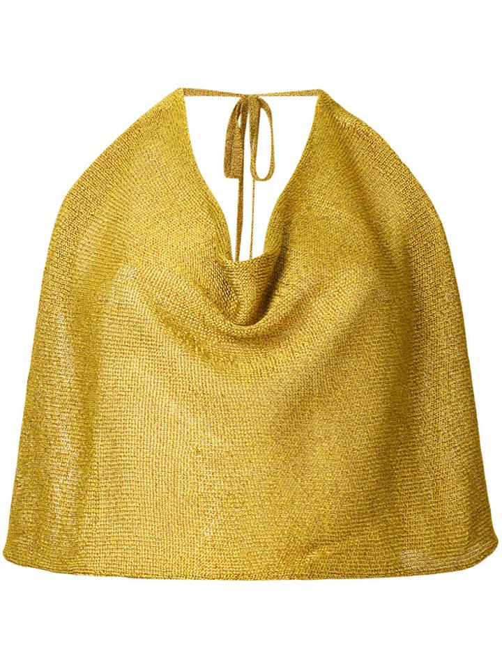 Roberto Collina Knitted Halter-neck Top - Yellow & Orange